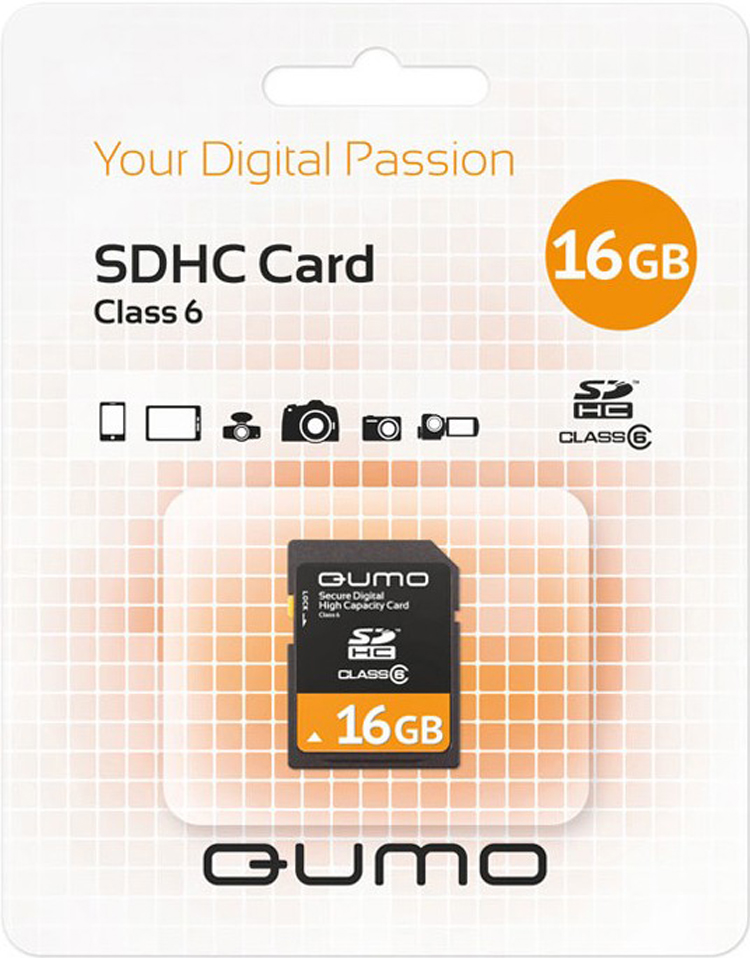 Карта памяти QUMO SDHC 16 Gb class 6