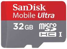 Карта памяти SANDISK microSD 32Gb Mobile Ultra Class 10 + adapter