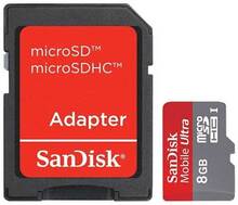 Карта пам'яті SANDISK microSD 8Gb Mobile Ultra Class 10 + adapter