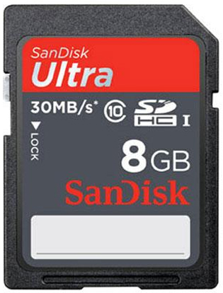 Карта памяти SANDISK SDHC Ultra 8GB Class 10