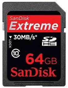 Карта памяти SANDISK SDXC 64GB Video Extreme