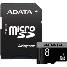 Карта пам'яті A-DATA microSDHC 8Gb Сlass4 + SD adapter (AUSDH8GCL4RA1)