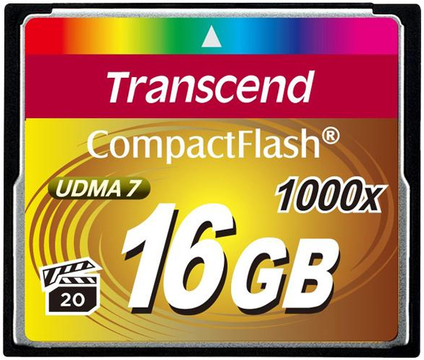 

Карта памяти Transcend 16 GB 1000X (TS16GCF1000), Compact Flash 16 GB (1000X)