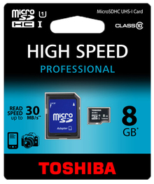 Карта памяти TOSHIBA microSDHC 8GB Class 10 UHS-I