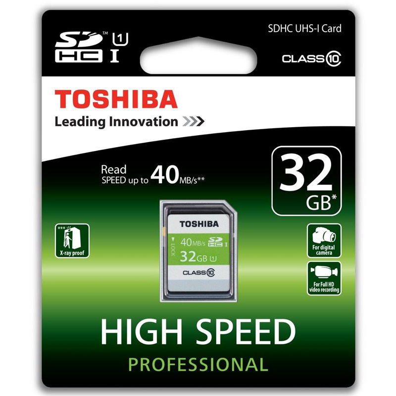 Карта памяти TOSHIBA SDHC 32GB CLASS 10 UHS-I (SD-T032UHS1(6) Тип карты SDHC