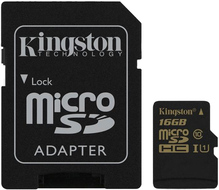 Карта пам'яті Kingston 16 GB microSDHC class 10 UHS-I + SD Adapter SDCA10/16GB