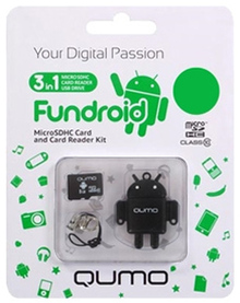 Карта памяти QUMO MicroSDHC 8GB Сlass10 USB card reader Black