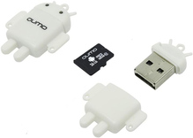 Карта памяти QUMO MicroSDHC 16GB Сlass10 USB card reader White