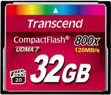 Карта пам'яті TRANSCEND Compact Flash 32 GB (800X)