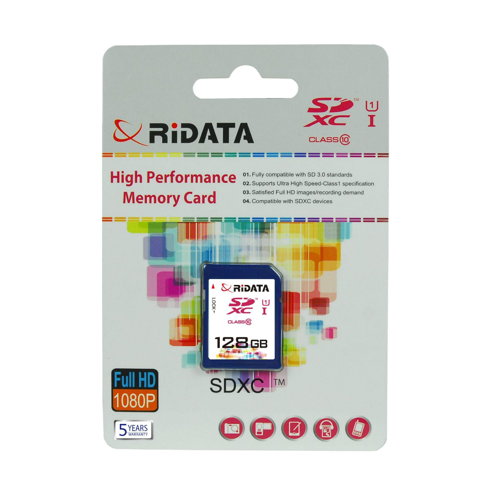 Карта памяти RIDATA CARD SDHC 128Gb UHS-I (CLASS 10) Тип карты SDHC