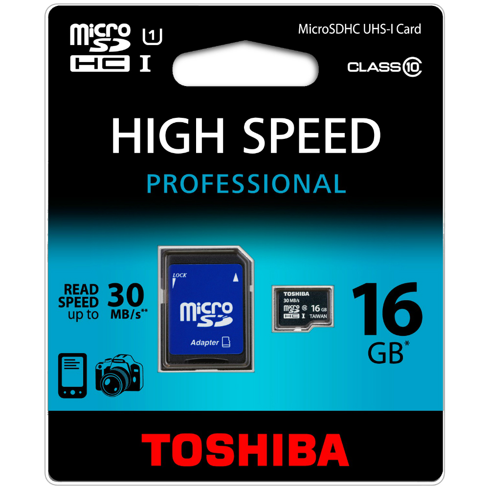 Карта пам'яті TOSHIBA microSDHC 16 GB Class 10 UHS-I Тип карти micro-SDНС