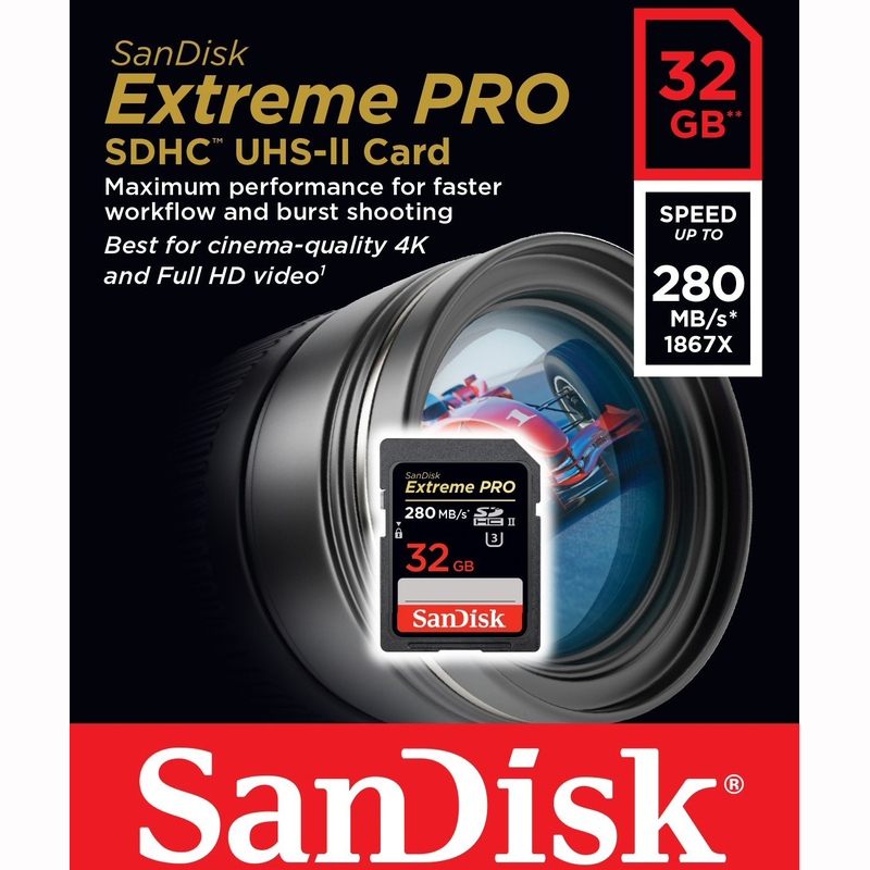 Карта памяти SANDISK 32 Gb class 10 ExtremePro 4K (SDSDXPB-032G-G46) Тип карты SDHC