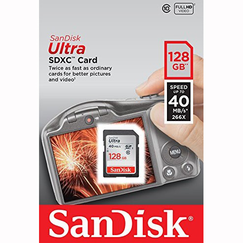 Карта пам'яті SANDISK Ultra SDXC 128 GB Class 10 UHS-I (SDSDUN-128G-G46) Об'єм пам'яті 128 Гб