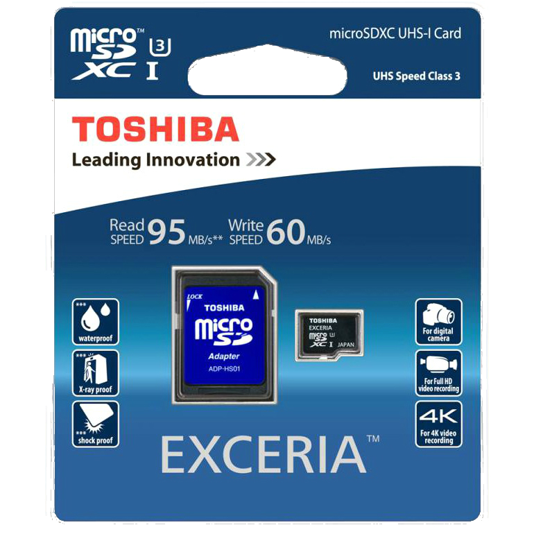 Карта памяти TOSHIBA microSDHC 32 GB UHS-I EXCERIA SD-CX32UHS1(6A Объём памяти 32 Гб