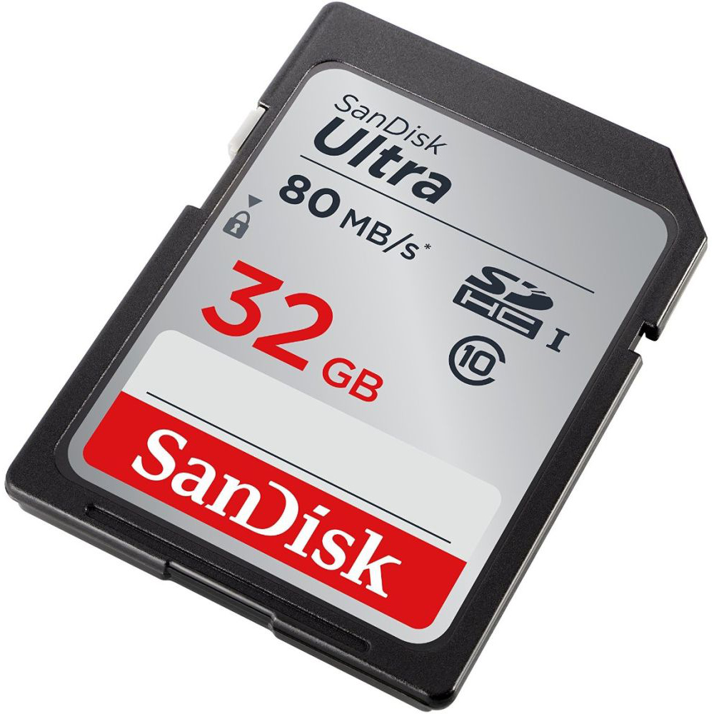 Карта памяти SANDISK SDHC 32GB Ultra Class 10 (SDSDUNC-032G-GN6IN) Объём памяти 32 Гб