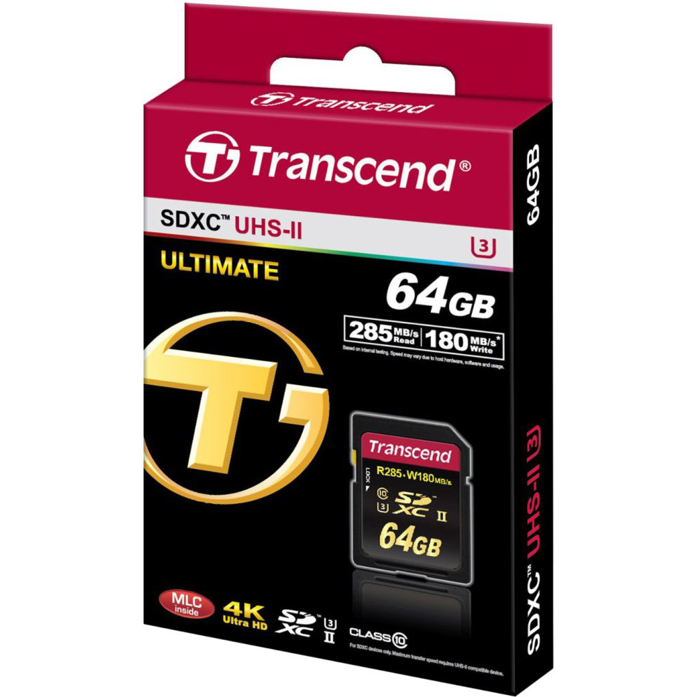 Карта памяти TRANSCEND SDXC 64 GB UHS-II Ultimate U3 (TS64GSD2U3) Тип карты SDXC