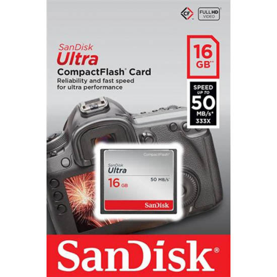 Карта памяти SANDISK CF Ultra 16GB R50MB/s