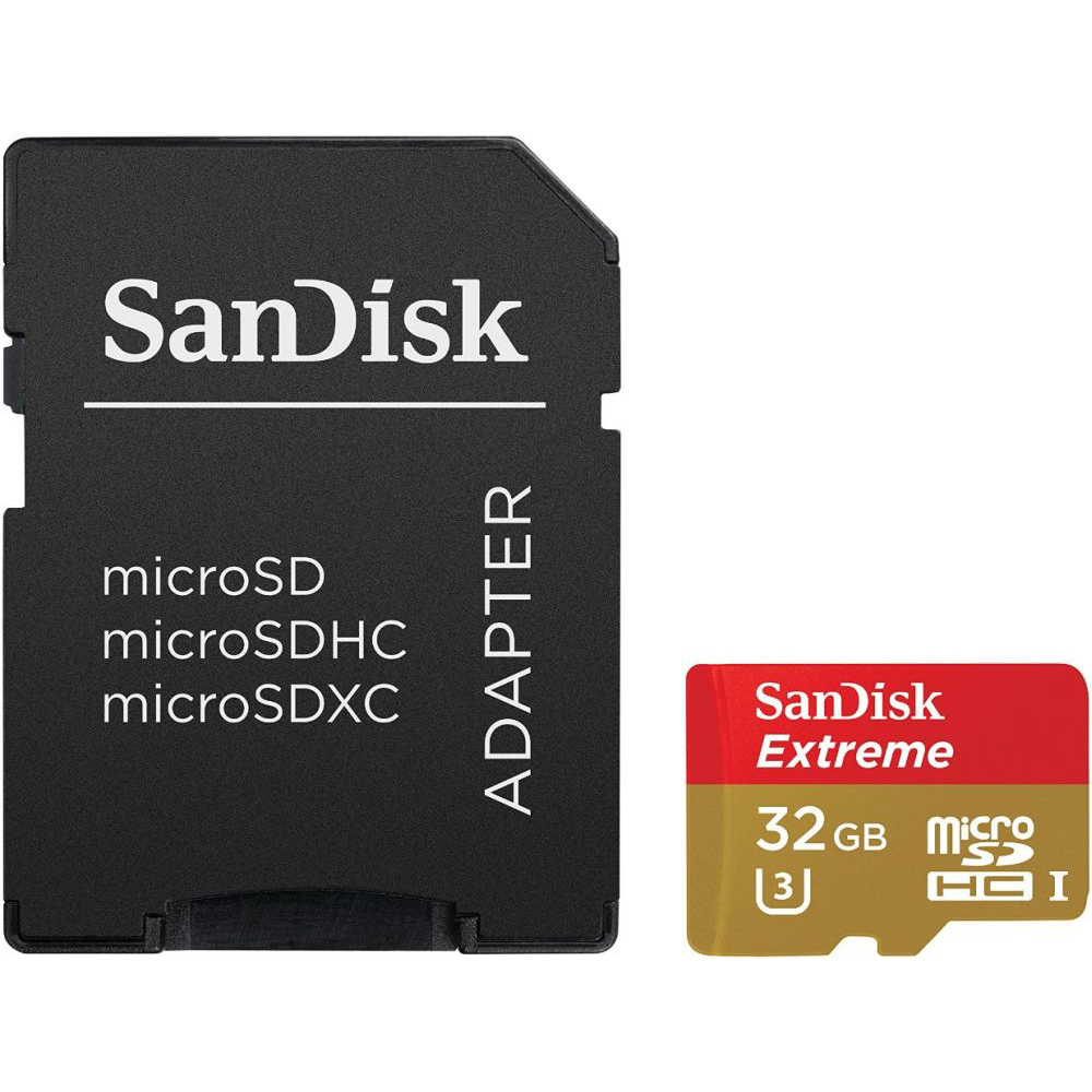 Карта памяти SANDISK microSDHC 32GB Extreme Class 10 UHS-I U3 (SDSQXNE-032G-GN6MA)