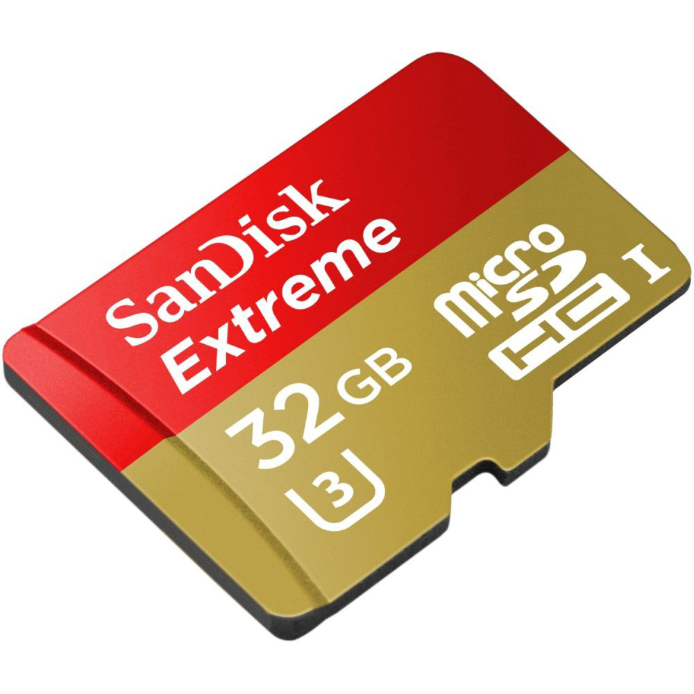 Карта памяти SANDISK microSDHC 32GB Extreme Class 10 UHS-I U3 (SDSQXNE-032G-GN6MA) Объём памяти 32 Гб