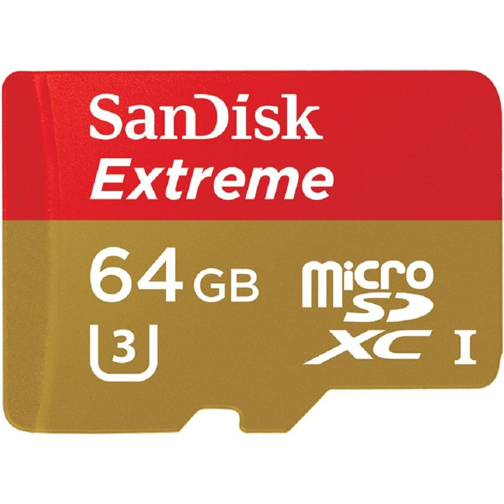 Карта памяти SANDISK microSDXC 64GB Extreme Class 10 UHS-I U3 (SDSQXNE-064G-GN6MA) Тип карты micro-SDXC