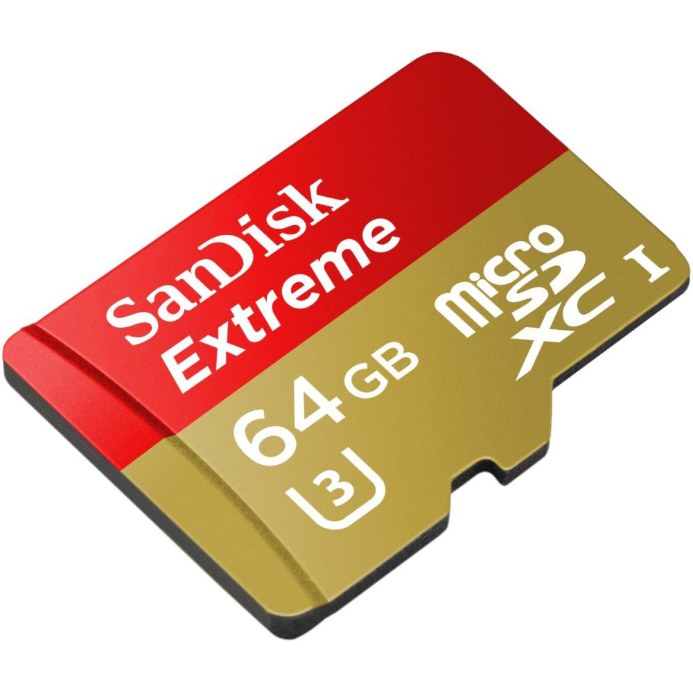 Карта памяти SANDISK microSDXC 64GB Extreme Class 10 UHS-I U3 (SDSQXNE-064G-GN6MA) Объём памяти 64 Гб