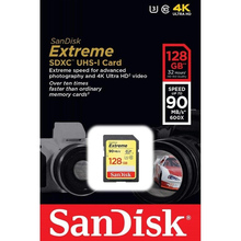 Карта пам'яті SANDISK Extreme SDXC 128GB Class 10 UHS-I U3 R90/4K