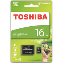 Карта памяти TOSHIBA M102 microSDHC 16 GB Class 4 + SD adapter (THN-M102K0160M2)