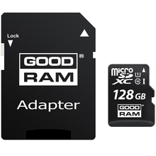 Карта пам'яті GOODRAM microSDXC 128GB Class 10 UHS I + adapter (M1AA-1280R11)