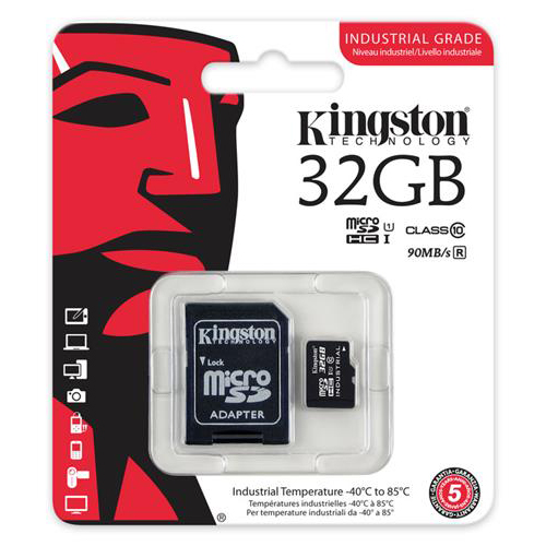 

Карта памяти KINGSTON 32GB microSDHC C10 UHS-I R90/W45MB/s Industrial (SDCIT/32GB), 32GB microSDHC C10 UHS-I R90/W45MB/s Industrial
