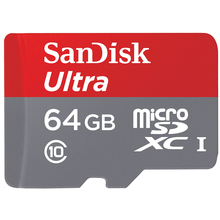 Карта памяти SANDISK 64GB microSDXC C10 UHS-I R80MB/s Ultra + SD (SDSQUNC-064G-GN6IA)