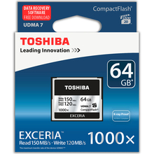 Карта памяти TOSHIBA Compact Flash 64 Gb 1000x R150, W120MB/s (CF-064GTGI(8)