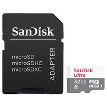 Карта памяти SANDISK microSDHC 32GB Ultra Class 10 UHS-I + SD (SDSQUNB-032G-GN3MA)