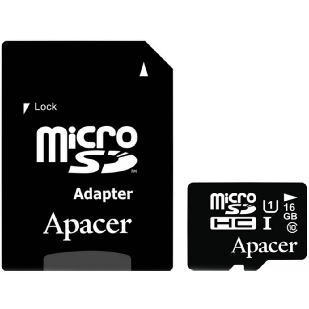 

Карта памяти APACER microSDHC 16 Gb UHS-I U1+adapter (AP16GMCSH10U1-R), microSDHC 16GB UHS-I U1+adapter
