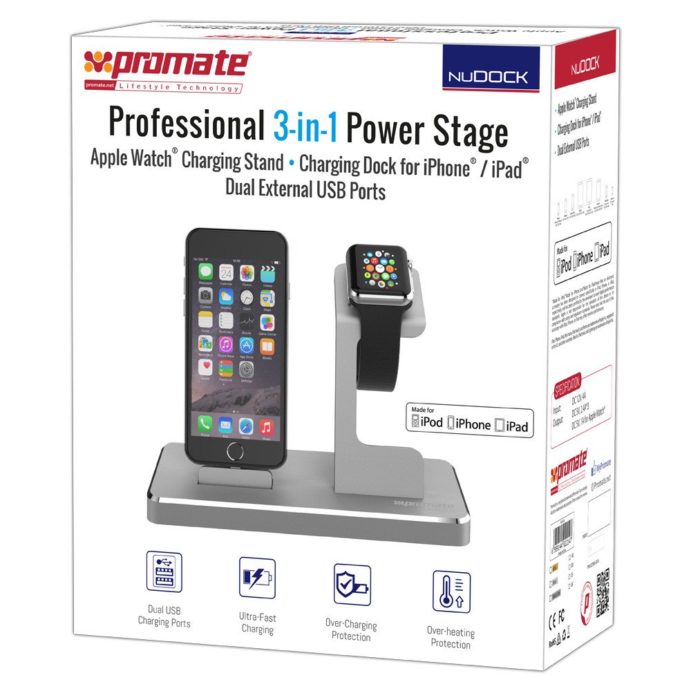 Док станция PROMATE nuDOCK для iPhone/iPad/Apple Watch Silver  (nudock.silver) - в интернет-магазине Фокстрот: цены, отзывы,  характеристики | купить в Киеве, Харькове, Днепропетровске, Одессе - Украина