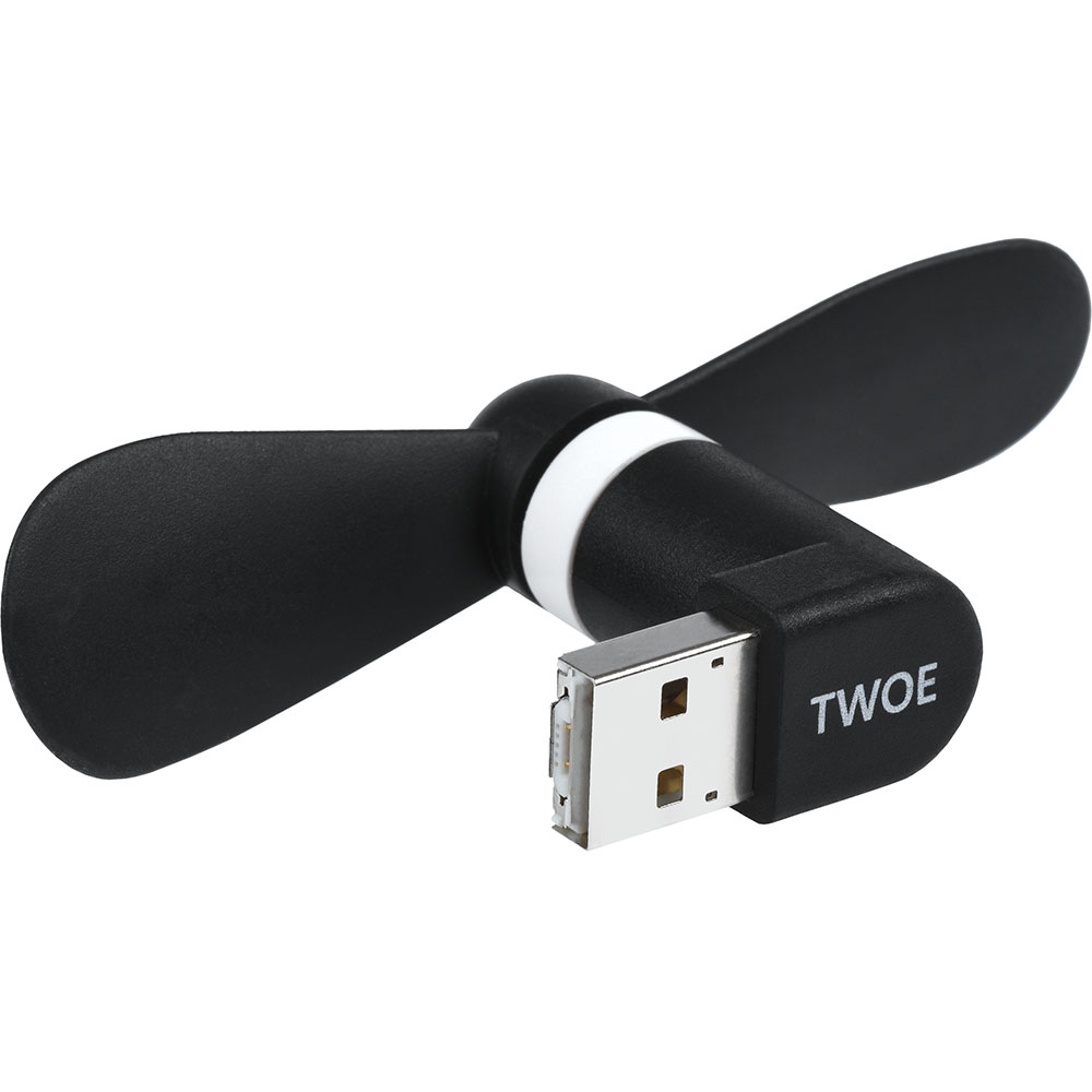 Портативний вентилятор 2Е USB/Micro USB Чорний (2E-MFMF1-BLACK) Матеріал Пластик