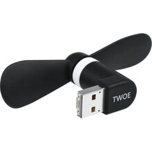 Портативний вентилятор 2Е USB/Micro USB Чорний (2E-MFMF1-BLACK)