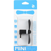 Портативний вентилятор 2Е USB/Micro USB Чорний (2E-MFMF1-BLACK)