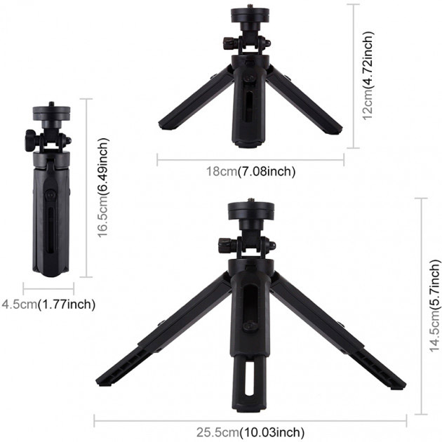 Кольцевая LED лампа PULUZ USB 4.7" + штатив 12 см (PKT3058B) Материал пластик ABS, акрил