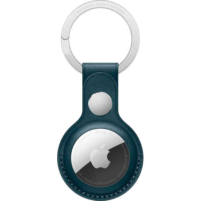 apple AirTag Leather Key Ring - Baltic Blue
