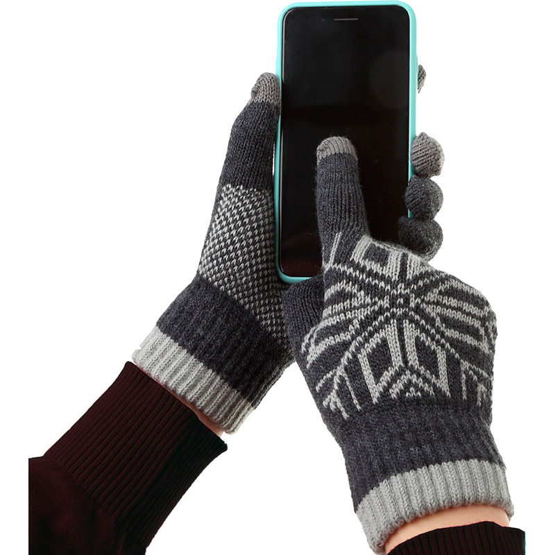 Рукавички ARMORSTANDART для сенсорних екранів Touch Gloves Snowflake Light Grey (ARM59995) Матеріал акрил, вовна