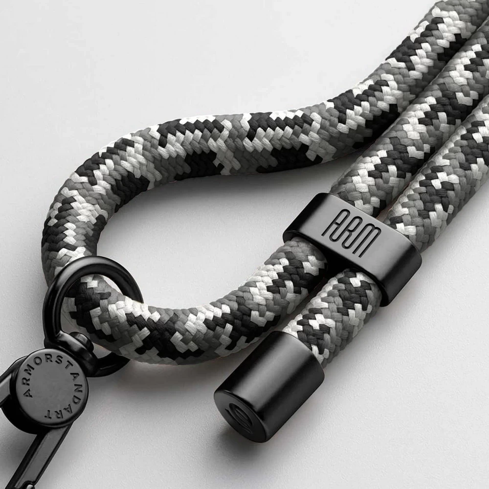 Ремінець для смартфона ARMORSTANDART Rope Black Monochrome with Clear holder (ARM76091) Колір сірий