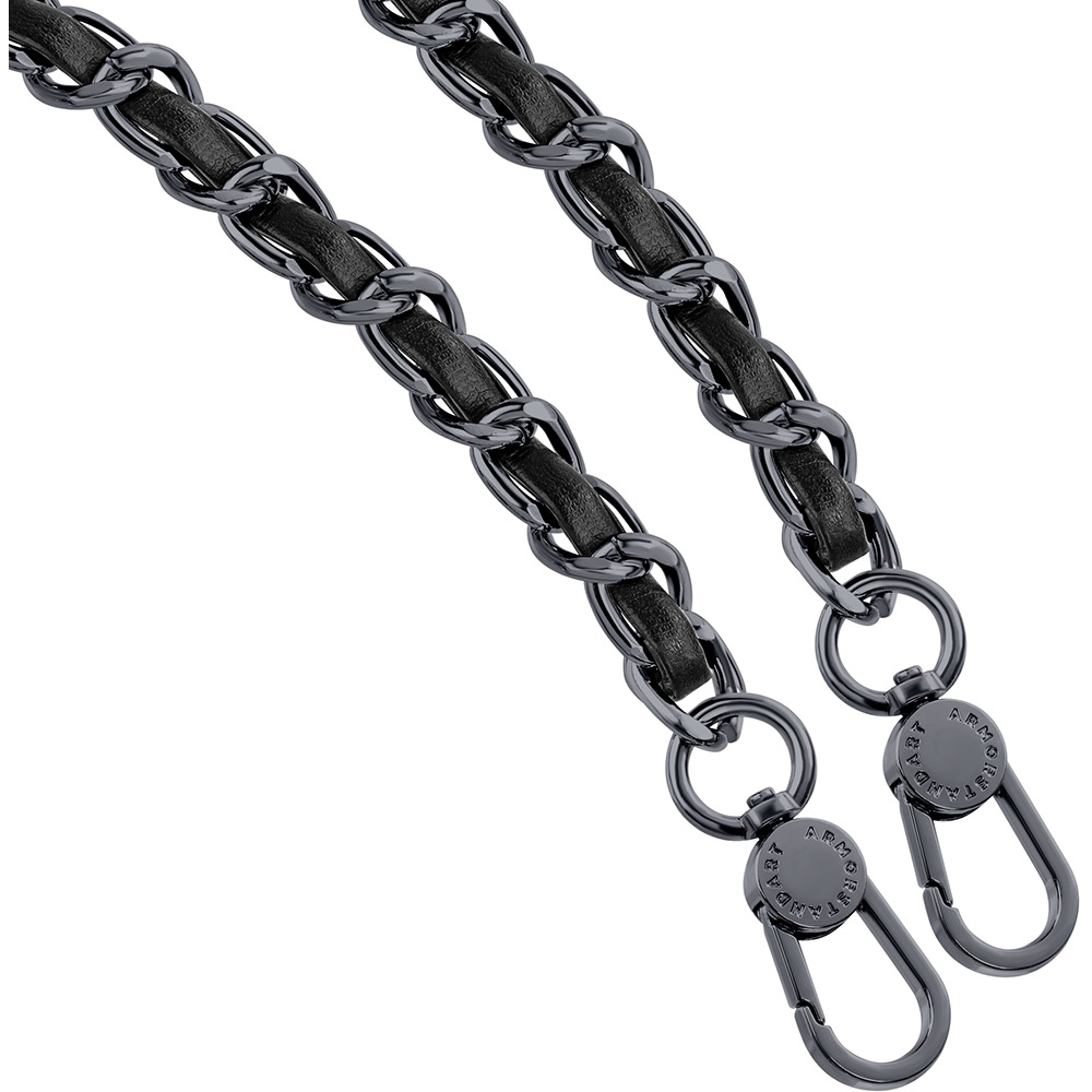 Ремінець для смартфона ARMORSTANDART Chain link Aged Ruthenium with Black Leather (ARM77035) Матеріал метал, штучна шкіра