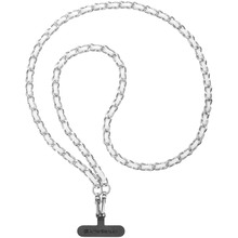 Ремінець для смартфона ARMORSTANDART Chain link Polished Silver with White Leather (ARM77034)