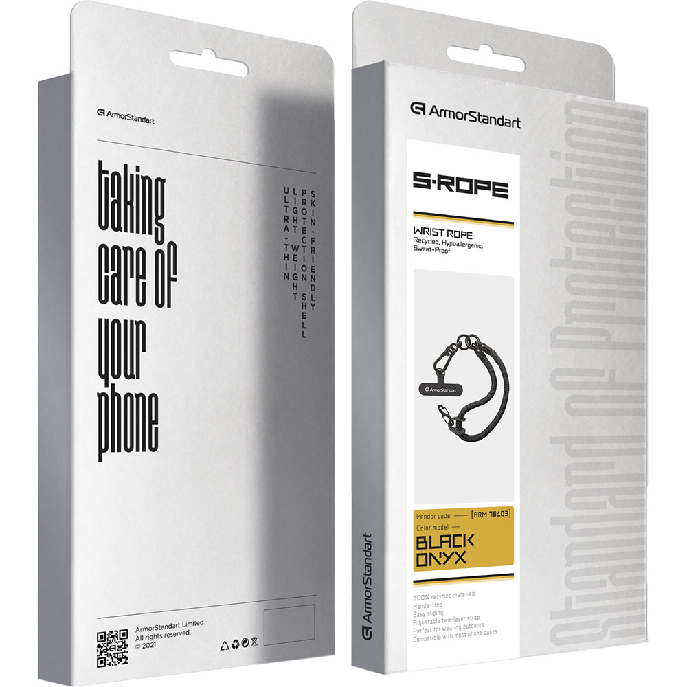 Фото 4 Ремешок для смартфона ARMORSTANDART S-Rope Black Onyx with Dark holder (ARM76103)