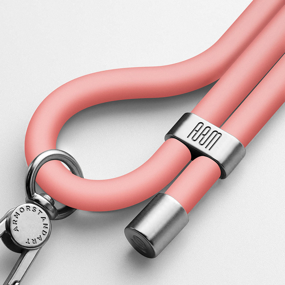 Ремінець для смартфона ARMORSTANDART Silicone Rope Titanium Pink with Grey holder (ARM76275) Матеріал силікон