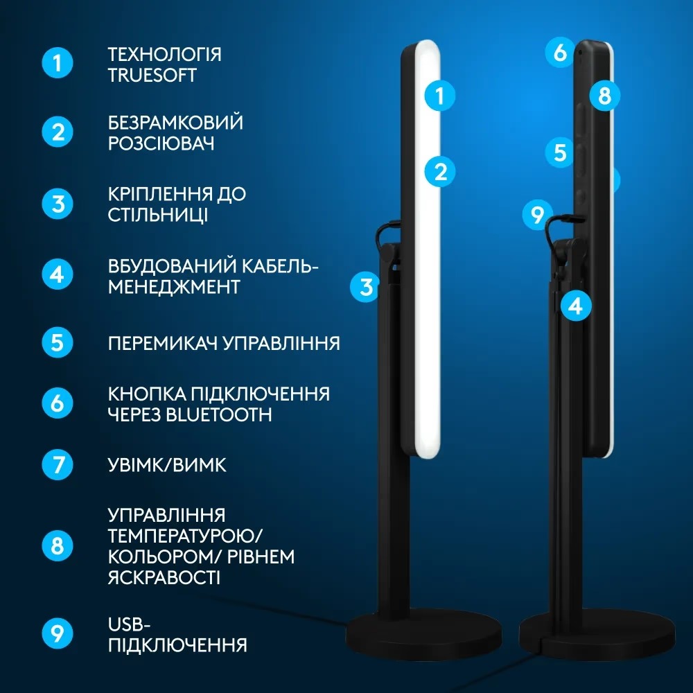 Покупка Лампа блогера LOGITECH G Litra Beam Premium LED Streaming Key Light with TrueSoft Graphite (946-000020)