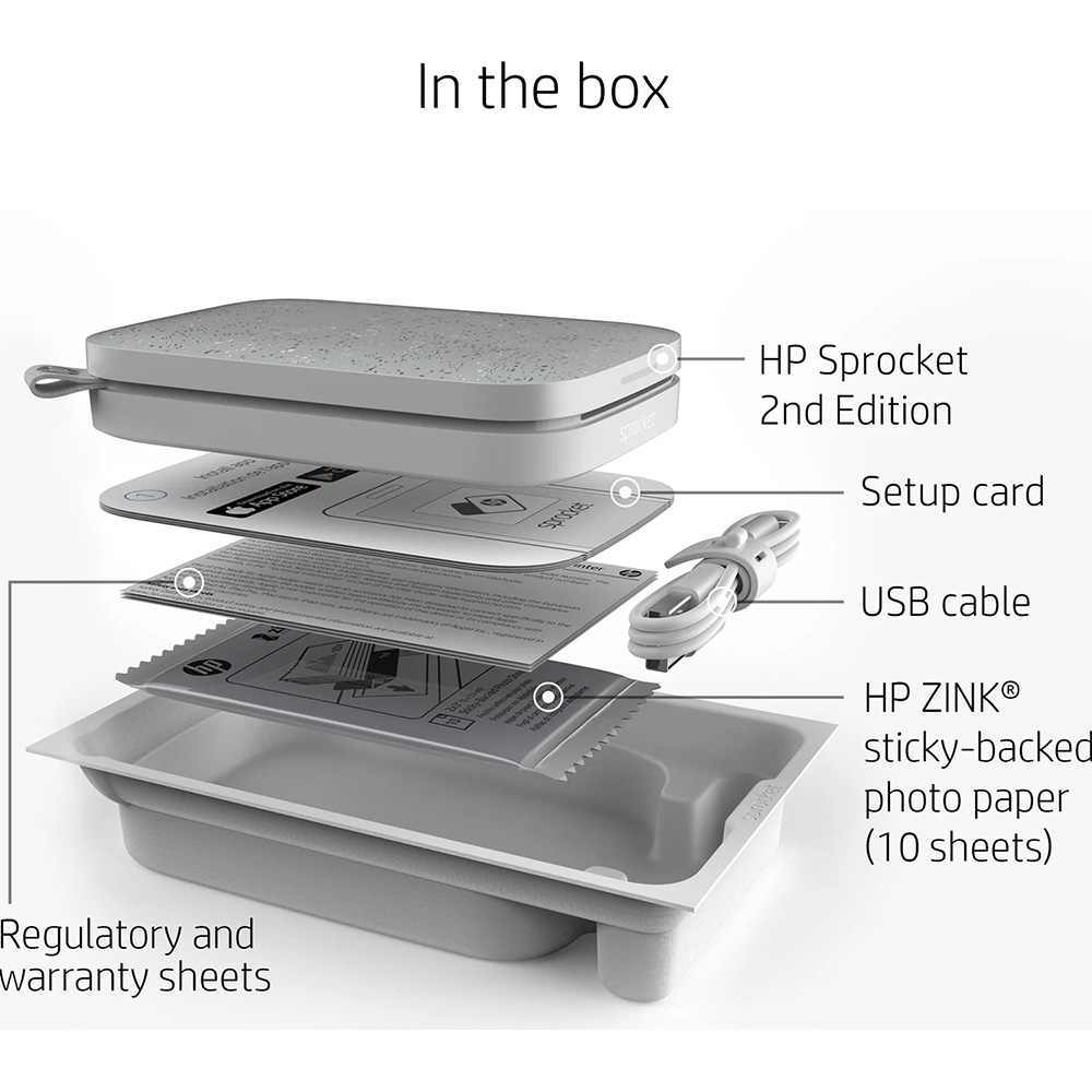Фотопринтер HP Sprocket Luna Pearl (HPISPW) Цвет белый