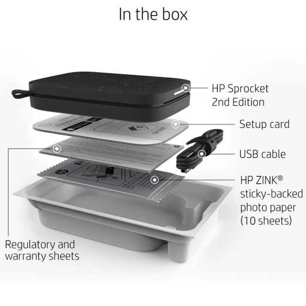 Фотопринтер HP Sprocket Black (HPISPB) Колір чорний