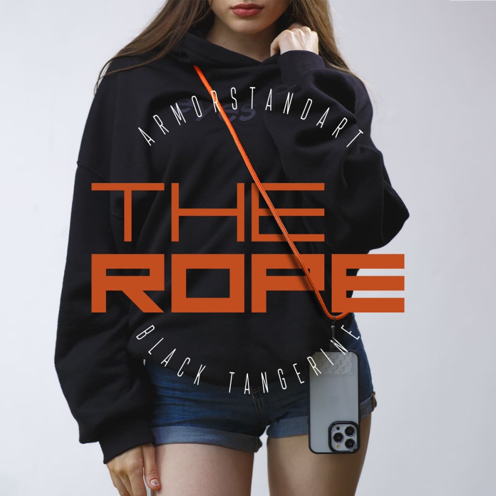 Ремінець для смартфону ARMORSTANDART Rope Black Tangerine with Clear holder (ARM86430) Колір помаранчевий