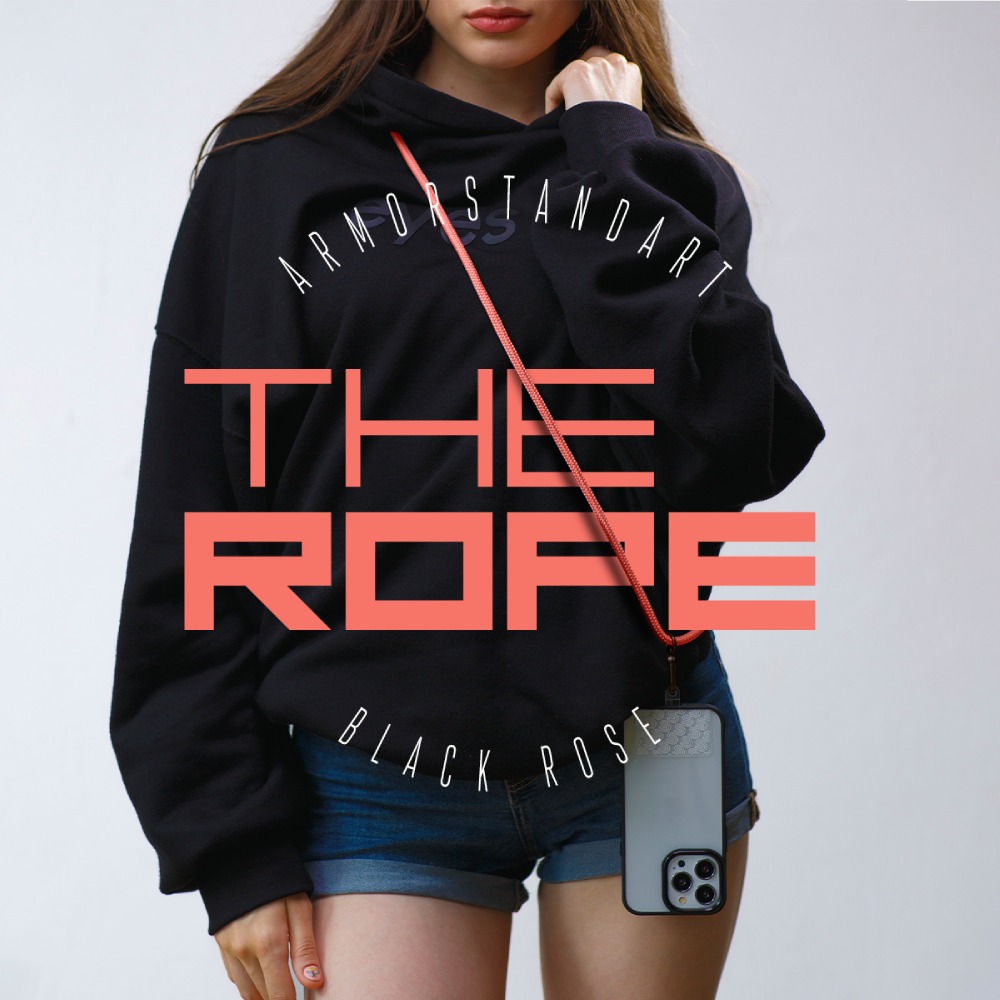 Ремінець для смартфона ARMORSTANDART Rope Black Rose with Clear holder (ARM86563) Колір рожевий